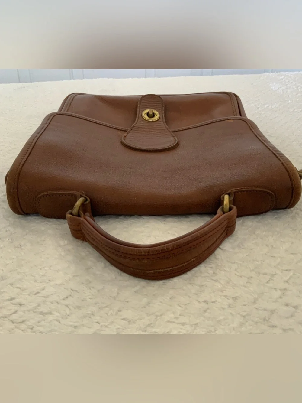 Coach Vintage Station Bag British Tan leather glove brass turnlock closure - Picture 4 of 12